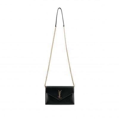 YSL CASSANDRE ENVELOPE CHAIN WALLET IN SMOOTH LEATHER 743050AAB4K1025 (19*12.5*3.5cm)